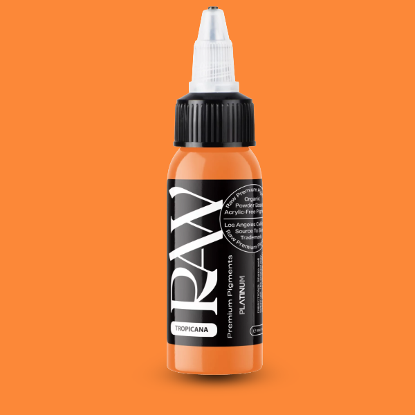 Raw Pigments EU Tropicana – helles, leuchtendes Orange Tattoo-Pigment, 30ml Flasche