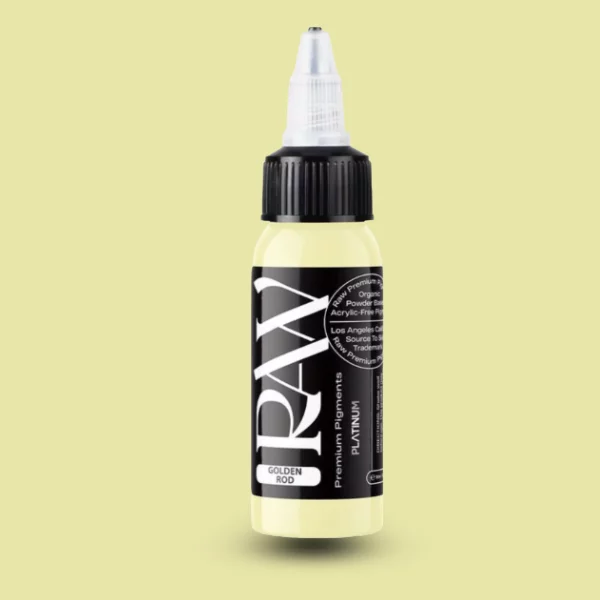 Raw Pigments EU Golden Rod – blasses, mattes Khaki-Gelb Tattoo-Pigment, 30ml Flasche