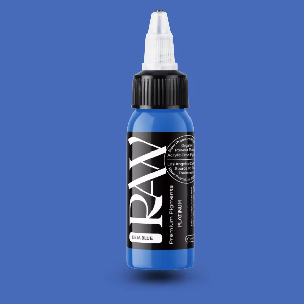 Raw Pigments EU Deja Blue – klassisches, ausgewogenes Himmelblau Tattoo-Pigment, 30ml Flasche