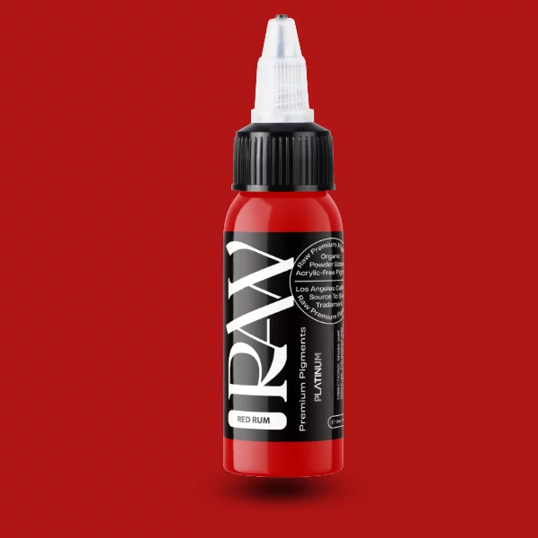 Raw Pigments EU Red Rum – sattes, blutrotes Rot Tattoo-Pigment, 30ml Flasche