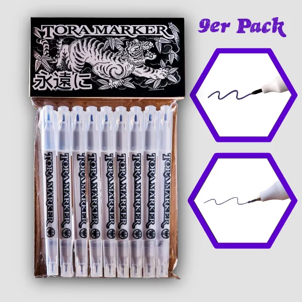 Tora Marker Regular Dual Tip - Violet 9er Pack