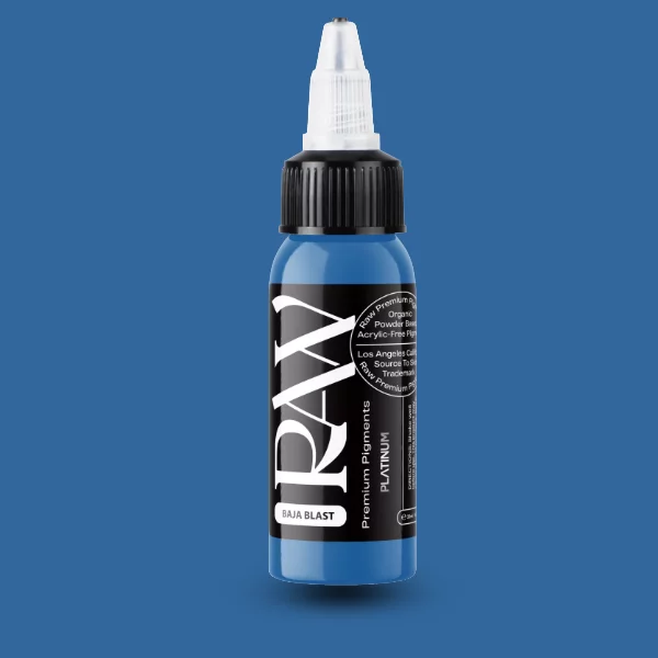 Raw Pigments EU Baja Blast – leuchtendes, klares Himmelblau Tattoo-Pigment, 30ml Flasche