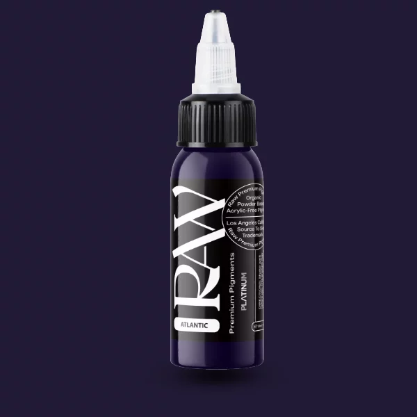 Raw Pigments EU Atlantic – sehr dunkles, tiefes Navy-Indigo Tattoo-Pigment, 30ml Flasche