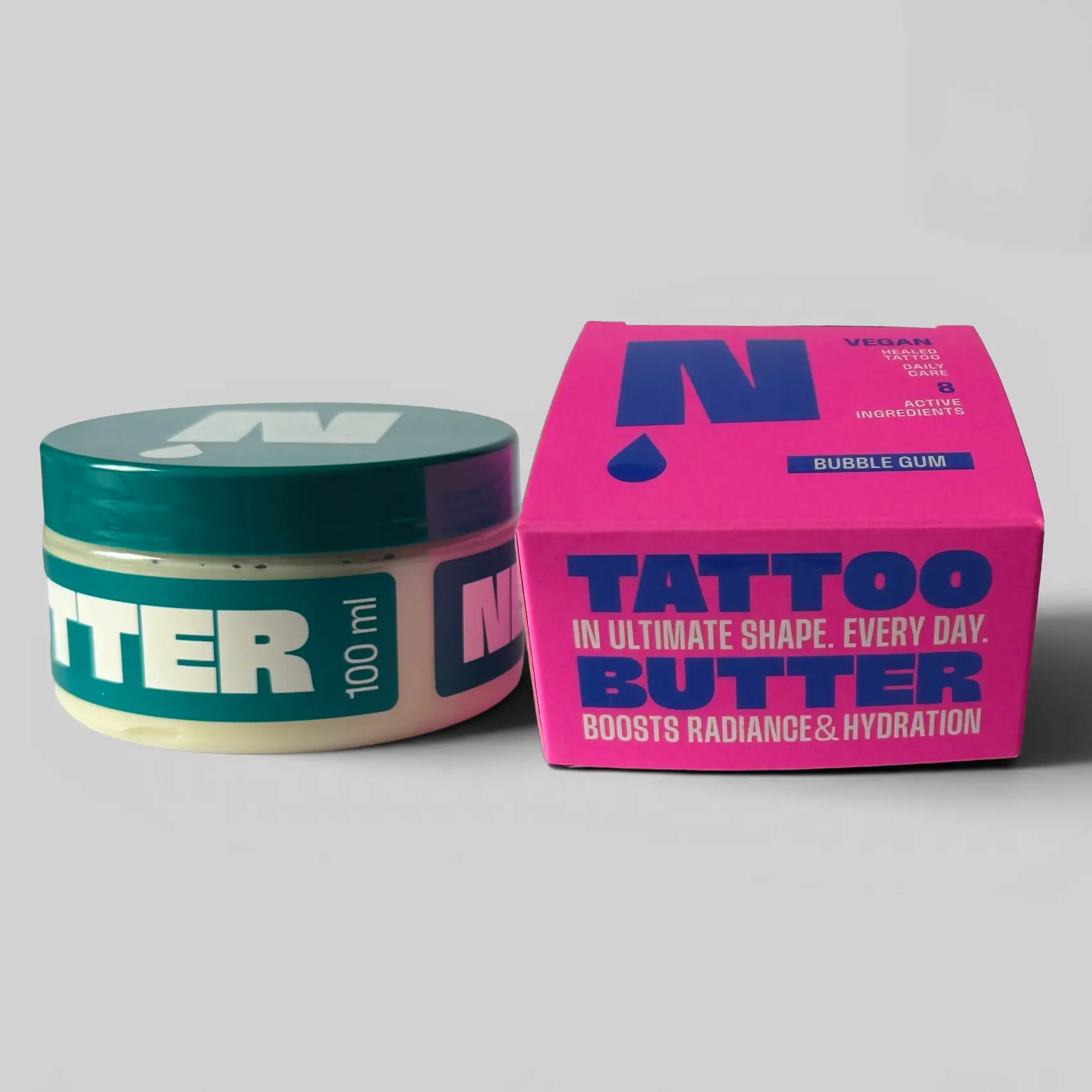 NEBA Tattoo Butter Bubble Gum 100 ml Frontansicht mit Verpackung