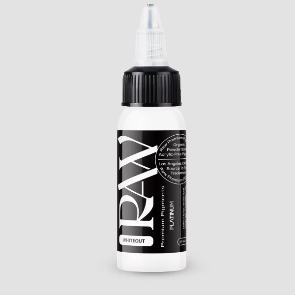 Raw Pigments EU Whiteout – sattes, deckendes Reinweiß Tattoo-Pigment, 30ml Flasche