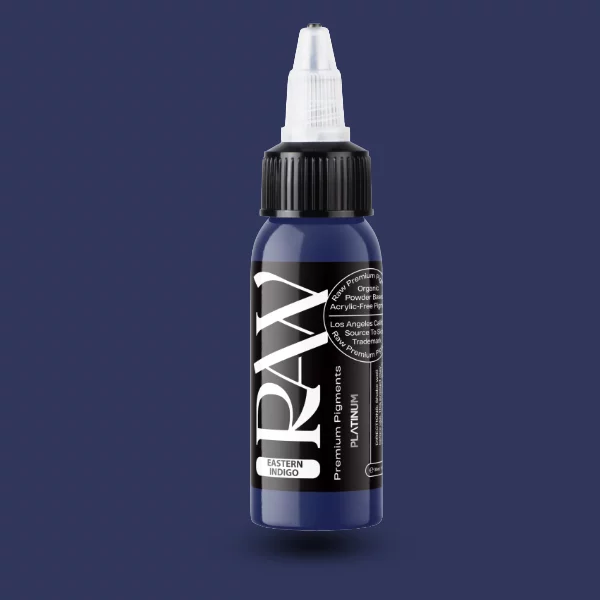 Raw Pigments EU Eastern Indigo – dunkles, gedämpftes Marineblau Tattoo-Pigment, 30ml Flasche