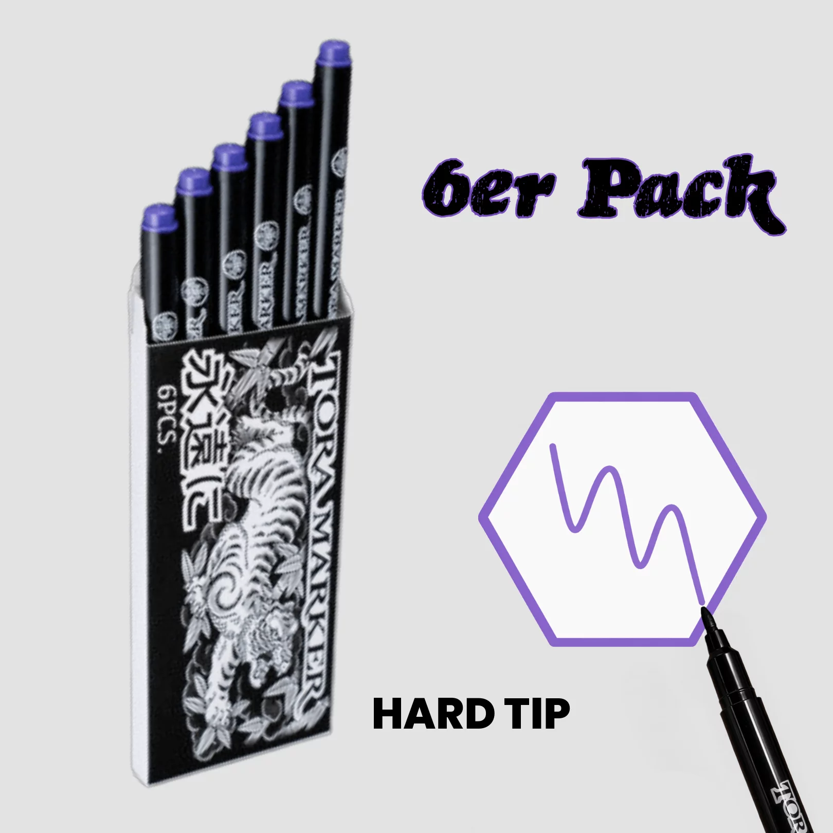 Tora Marker Hard Tip - Rindo Violet 6er Pack